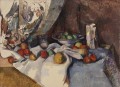 Stillleben Post Flaschen Schale und Frucht Paul Cezanne